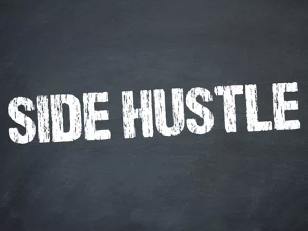 grey background with side hustle written in a cool font