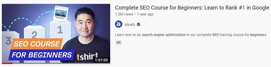 thumbnail of SEO for beginners youtube tutorial